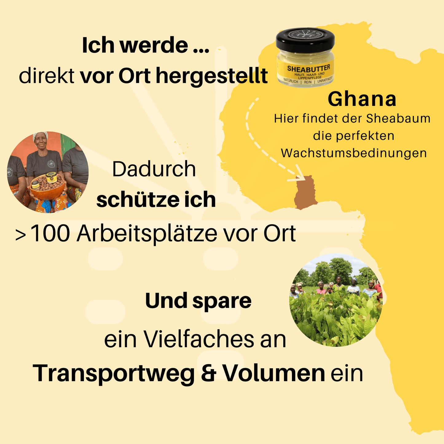 Sheabutter-Herstellung in Ghana mit Karte