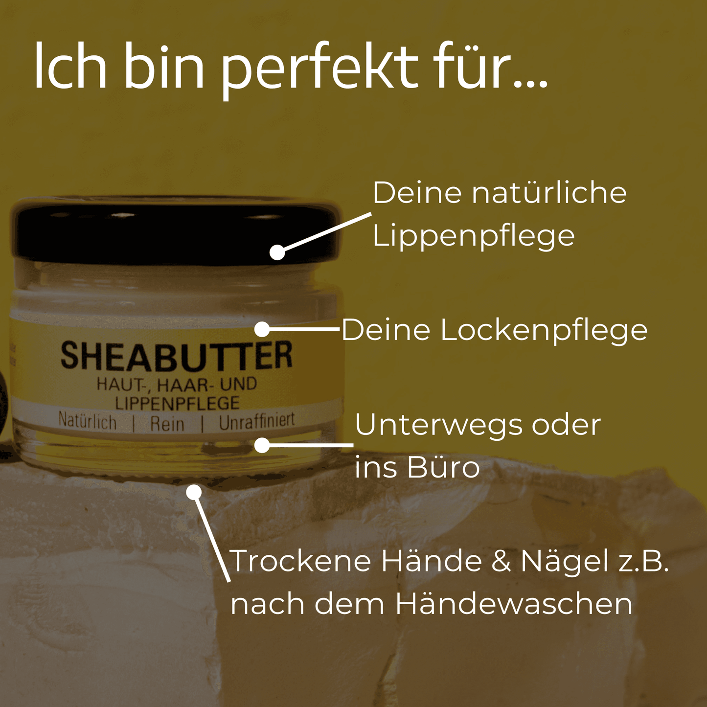 Sheabutter im Glastiegel mit Anwendungstipps