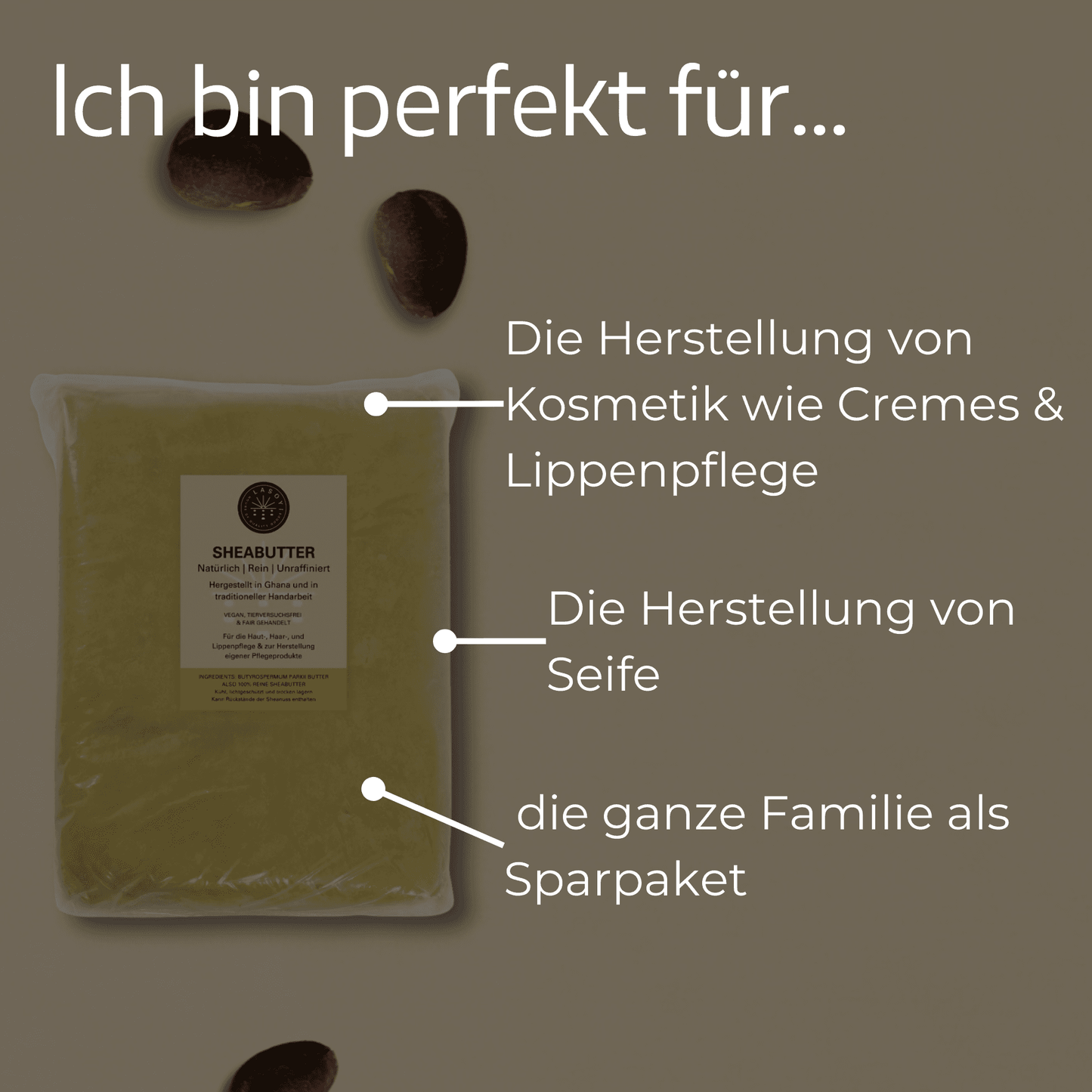Sheabutter ideal für Kosmetik und Seifenherstellung
