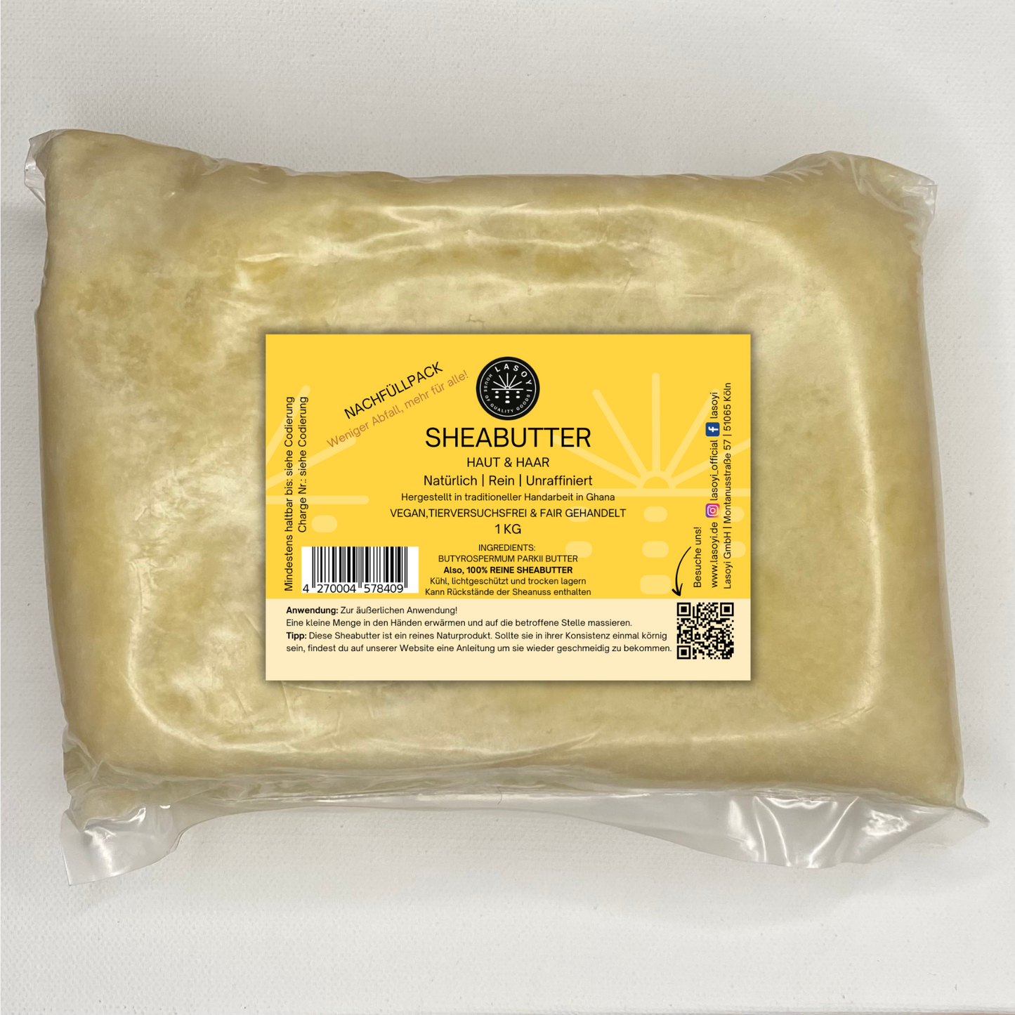 Unraffinierte Sheabutter - Nachfüllpaket