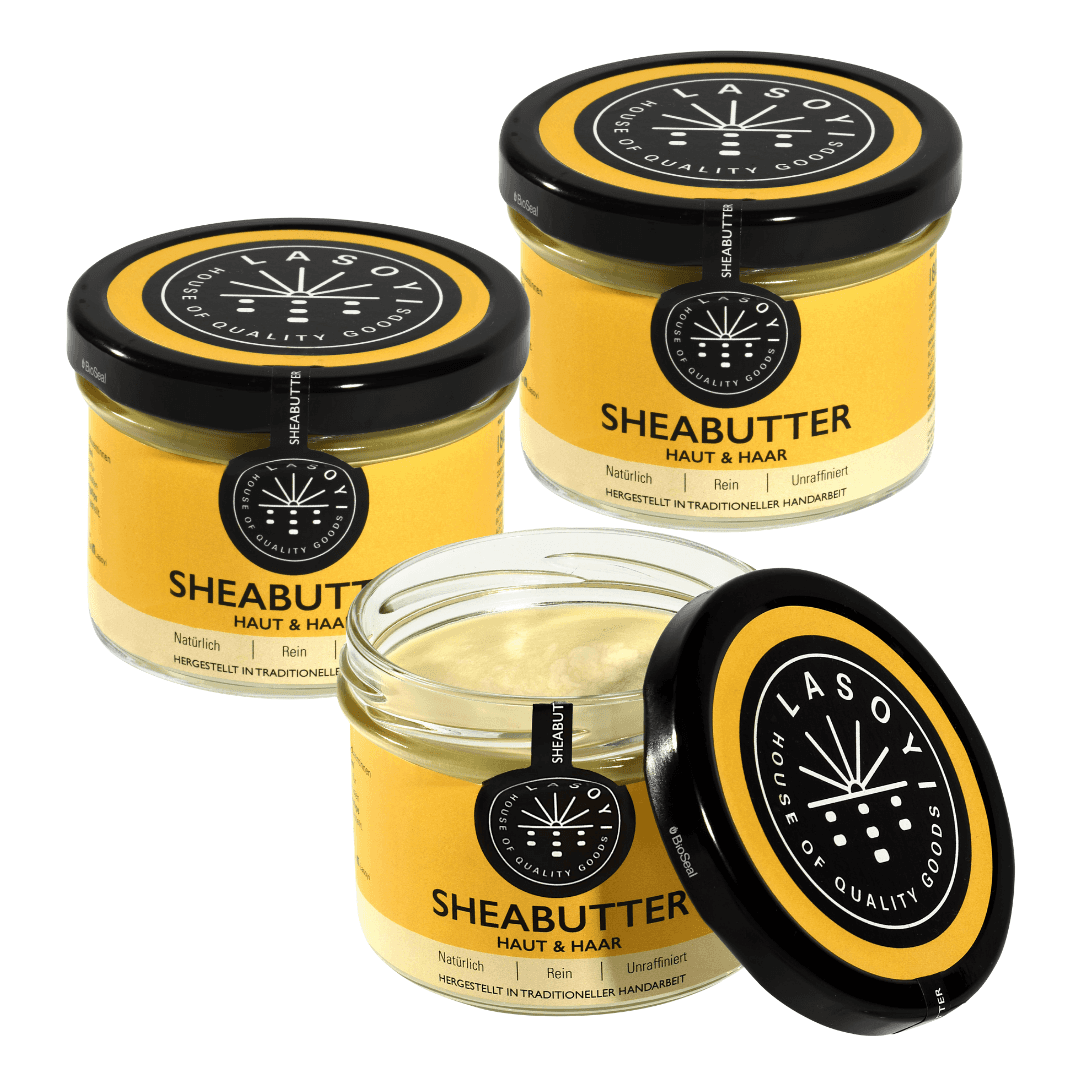 Drei Gläser Sheabutter von LASOYI